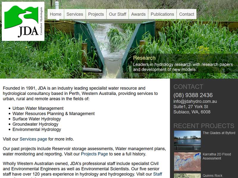 JDA Perth Hydrologist Picture