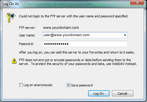 FTP windows7d